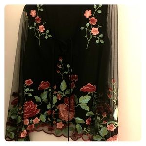 Floral embroidered top